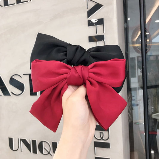 Satin Hair Bows for Girls, Big Ribbon Bows Hair Barrettes Clip Hair Accessories for Women , 2 Colors