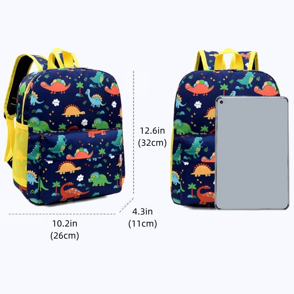 Baprem Toddler Backpack for Boys, 12" Kids Dinosaur Backpack for Preschool Kindergarten Elementary, Blue