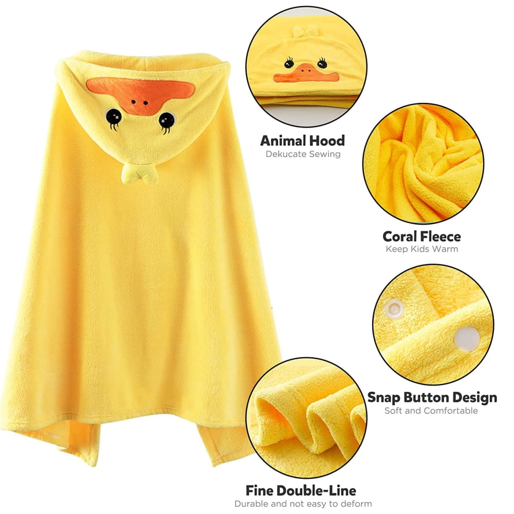 Hooded Baby Bath Towel, Ultra Soft Highly Absorbent Bathrobe Blanket Toddlers Shower Gifts for Boys Girls