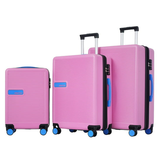 Softside Luggage Expandable 3 Piece Set Suitcase Upright Spinner Softshell Lightweight Luggage Travel Set, Red