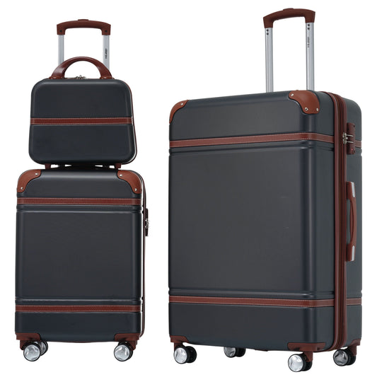 3 Pieces Hardshell Luggage Sets, Lightweight Luggages and Cosmetic Case with Spinner, TSA Lock ,20"+28"