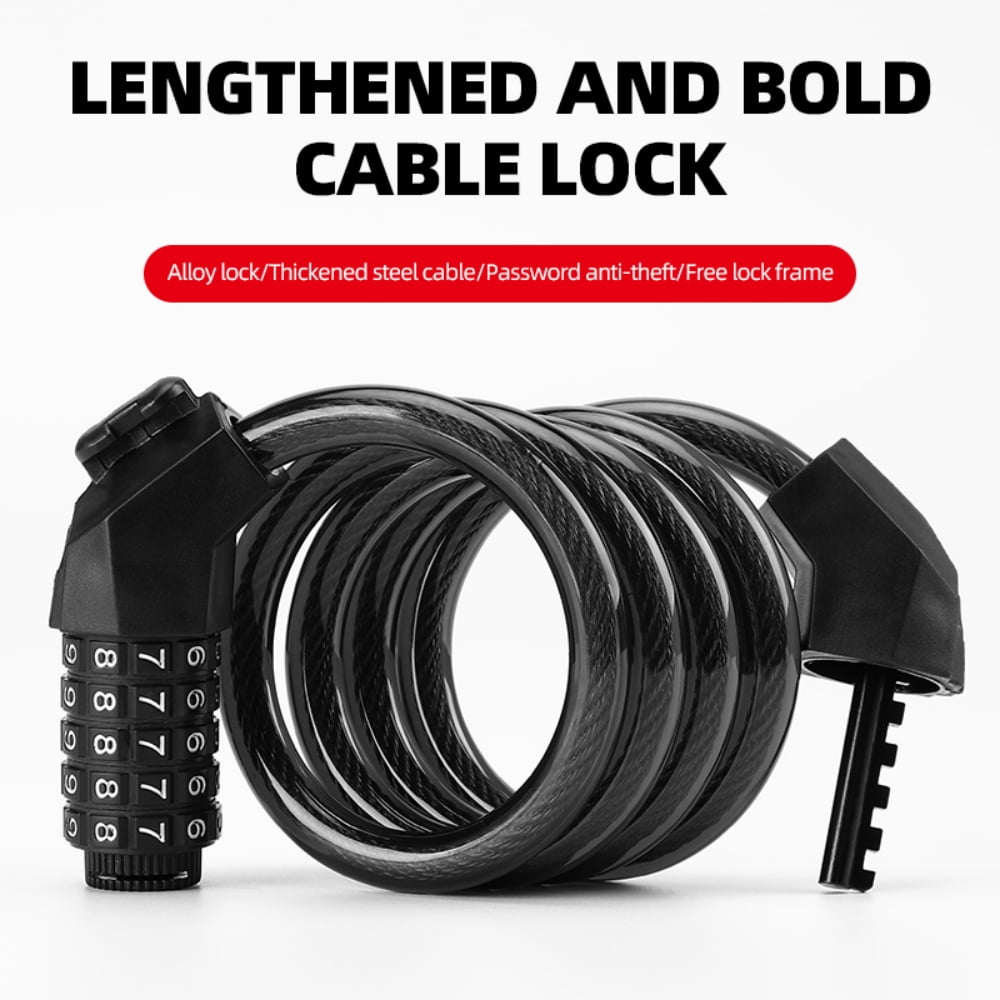 Bike Locks Combination Bicycle Cable Locks with Mounting Bracket, 4 Ft High Security 5 Digits Resettable Coiling Cable Lock