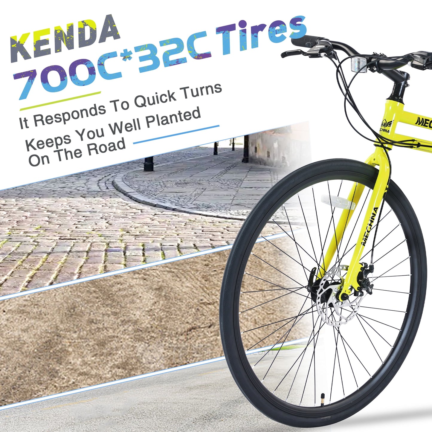 Folding Hybrid Bike 21 Speed 700C Road Bike Aluminium Alloy City Bicycle for Men Women, Yellow