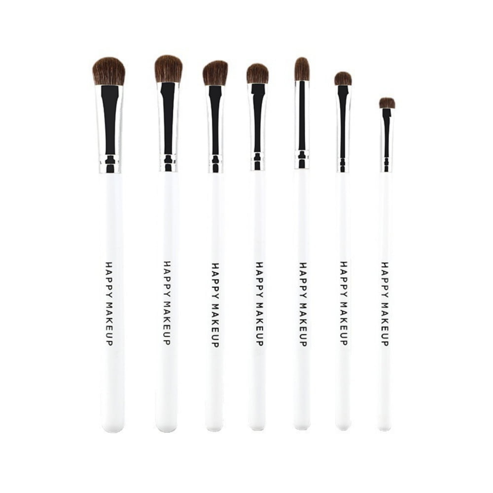 7Pcs Makeup Brush Set, Makeup Brushes Cosmetic Professional Brushes Tools Kit for Blush, Eye Shadow, Eyeliner ,Eyelash ,Eyebrow(White Silver )