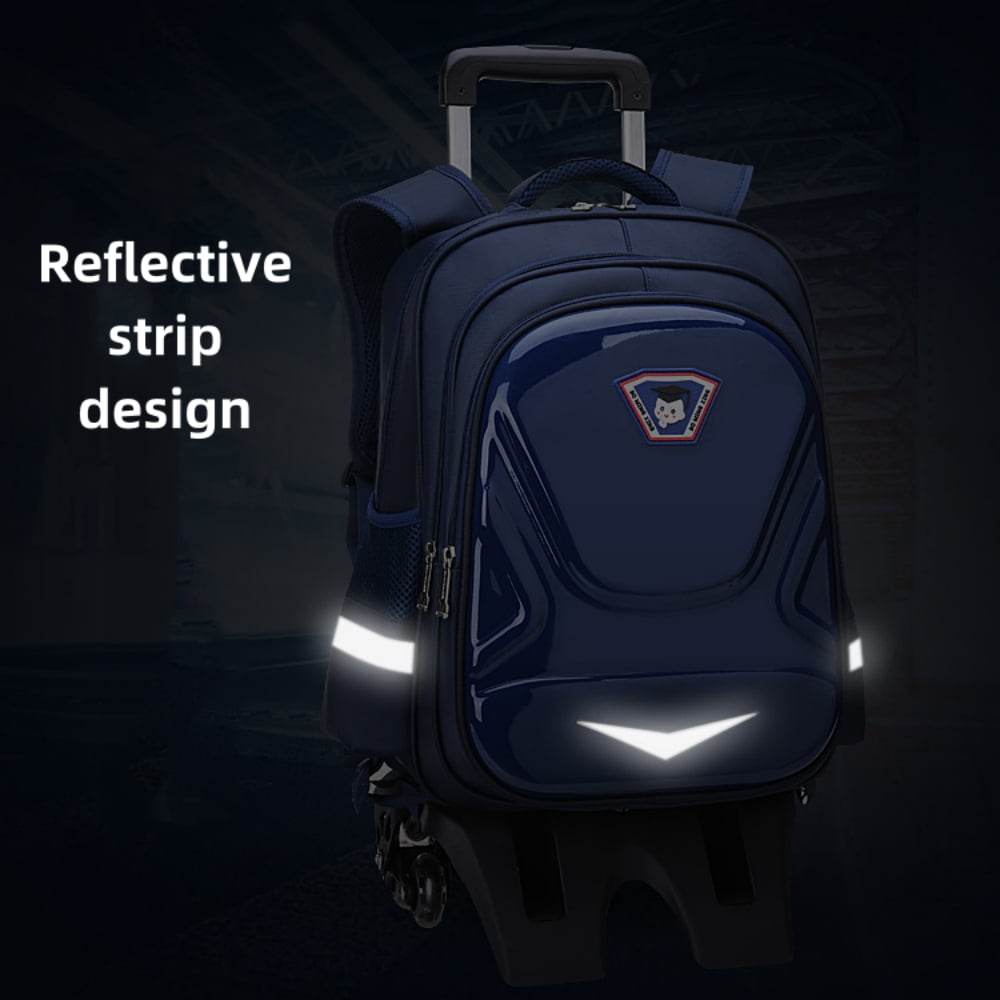 Kids Rolling Backpack for Boys, Trolley Wheeled Backpacks Waterproof School Bag with Multiple Pockets for Travel Outdoor, Blue
