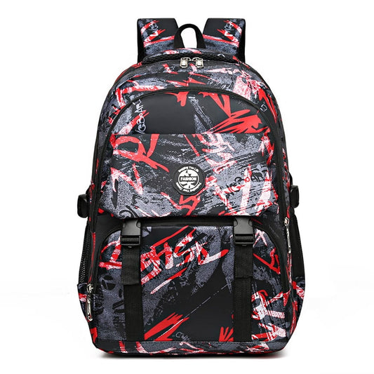 School Backpack School Bag for Kids, Lightweight Large Bookbag with Laptop Bag for Boys Girls, Red