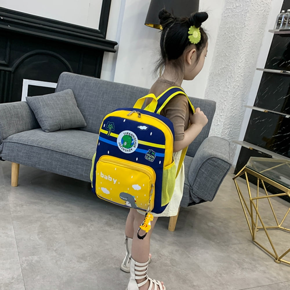 Kids Backpack for Boys Girls, Cute Dinosaur Toddler Backpack for Preschool Kindergarten Elementary, Yellow