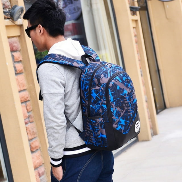 Tyethy School Backpack Boys School Bag Set with Crossbody Bag and Pencil Case, 3-in-1 Kids Bookbag for Elementory, Blue