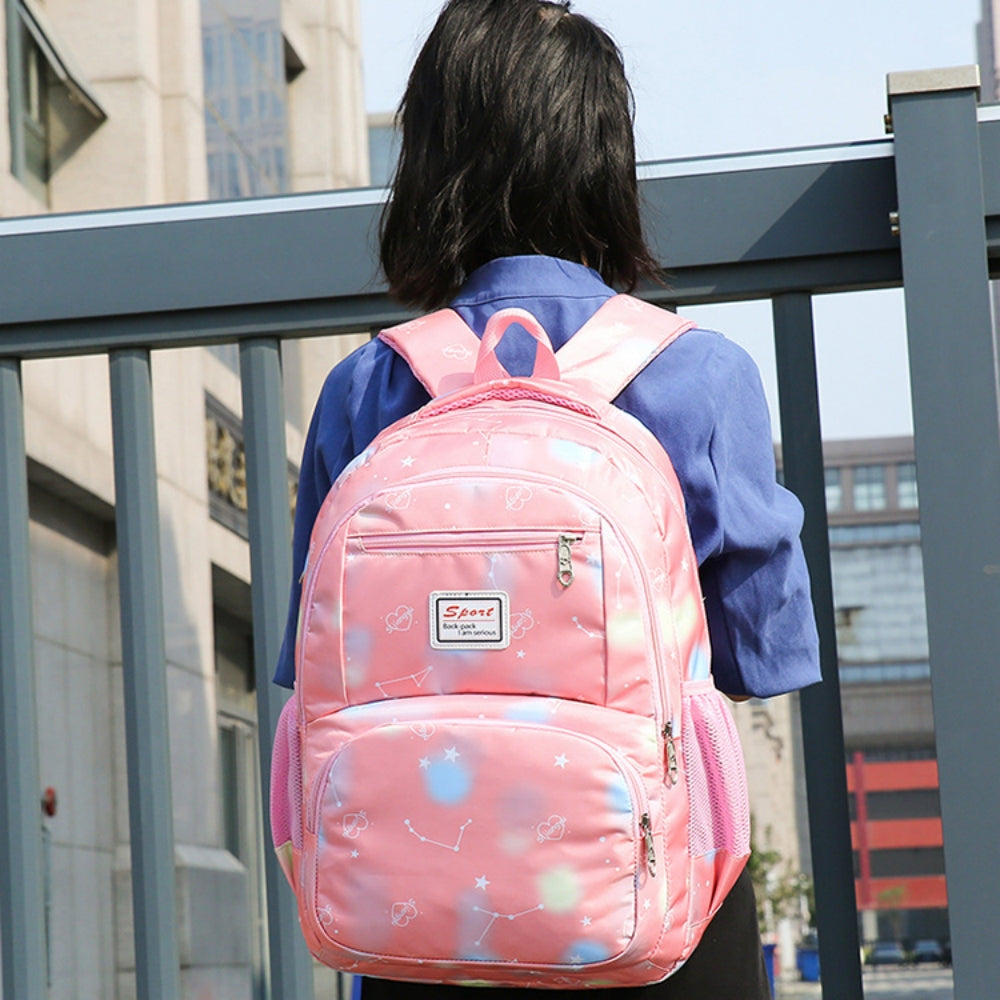 School Backpack 3 in 1 School Bags for Girls with Lunch Bag and Pencel Case, Water Resistant Lightweight Bookbag for Middle School, Large Capacity Travel Bag Laptop Backpack, Pink