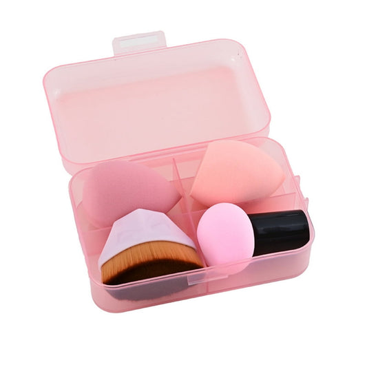 4 Pcs Makeup Sponges Set, Liquid Powder Brush Mushroom Makeup Sponge with Storage Case ,Soft Beauty Sponge Blending Blender for Foundation, Cream ,Powder and Liquid (Pink)