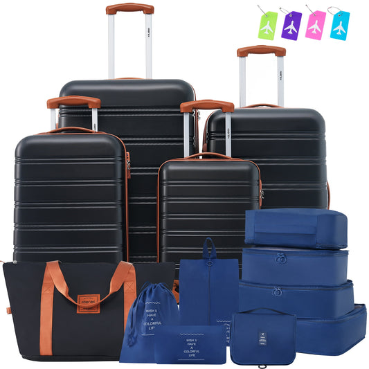 4 Piece Hardshell Luggage Sets with Spinner, TSA Lock, Lightweight Luggages, 16"+20"+24"+28"