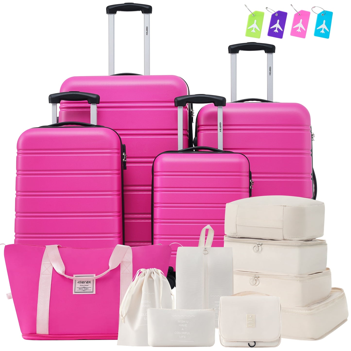 4 Piece Hardshell Luggage Sets with Spinner, TSA Lock, Lightweight Luggages, 16"+20"+24"+28"