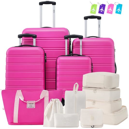 4 Piece Hardshell Luggage Sets with Spinner, TSA Lock, Lightweight Luggages, 16"+20"+24"+28"