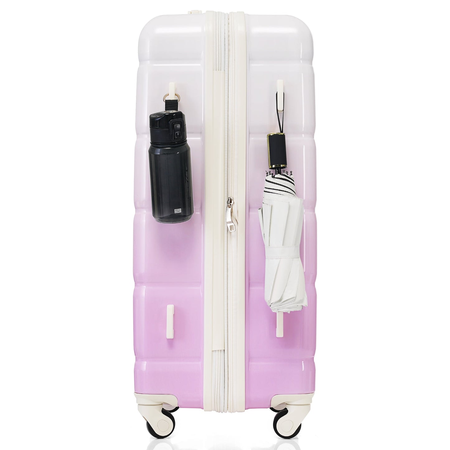 Luggage Sets 20" Carry-on Luggage with USB Port and Cup Holder, 24" and 28" Expandable Hardshell Luggage Sets with Spinner Wheels TSA Lock, Purple