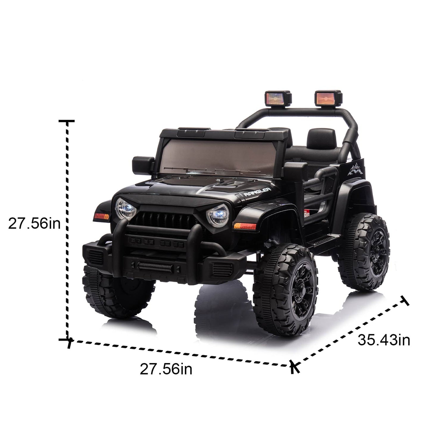 12V Kids Ride On Electric Car with Parents Control, Battery Powered Electric Ride On Truck Vehicles for Boys Girls Aged 3-8, Black