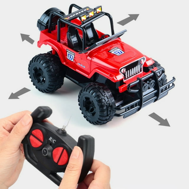 RC Stunt Cars for Kids, All Terrain off-Road Remote Control Truck with LED Lights for Boys Toys Age 3-12, RC Toy Race Car Gifts, Red