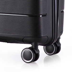 Luggage Sets 4 Pcs PP Hardshell Lightweight Suitcase Set Expandable Luggage Sets with TSA Lock Spinner Wheels, Black