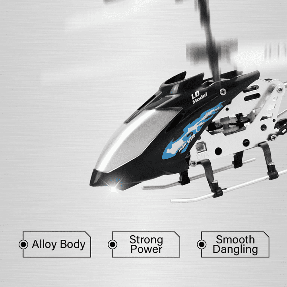 Remote Control Helicopter, Alloy Body RC Helicopters with Gyro for Kids Beginners, One Key Take Off/Landing, 3.5 Channel, LED Light for Indoor to Fly, Gray