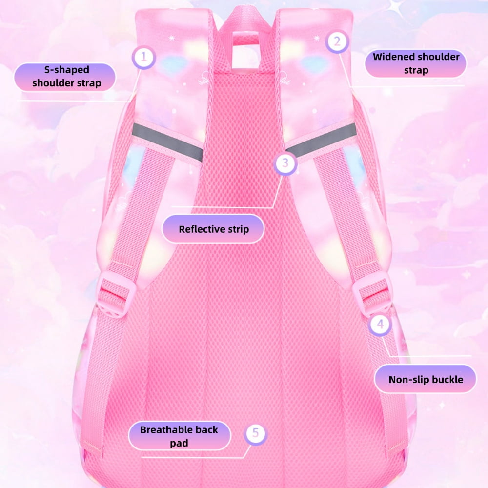 Tyethy School Backpack for Girls, Kids School Bag for Teens Girls , Students Bookbag Gifts, Pink