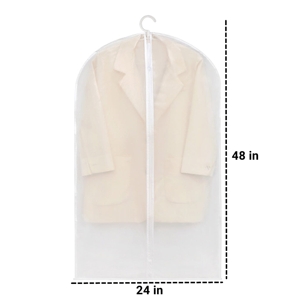 Tyethy 48'' Garment Bags for Hanging Clothes, 10 Pcs Large Clear Suit Bags for Travel & Clothing Storage of Dresses, PEVA Material, Waterproof