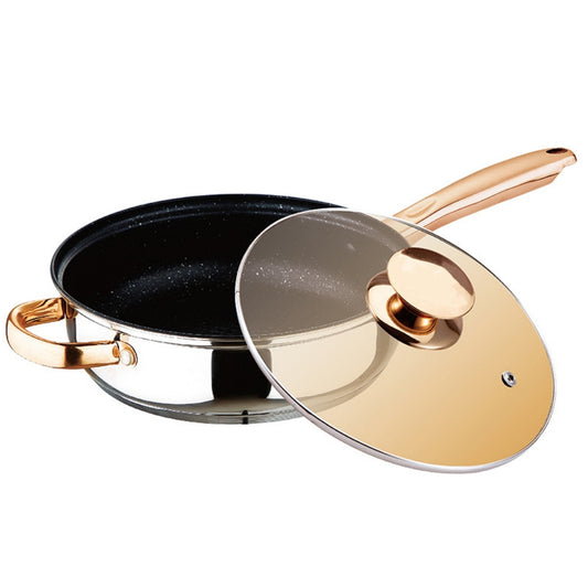 10" Frying Pan with Lid, Nonstick Hybrid Stainless Steel Deep Skillet Pan Saute Pan Kitchen Cookware Set for Cooking & Frying, 3 QT