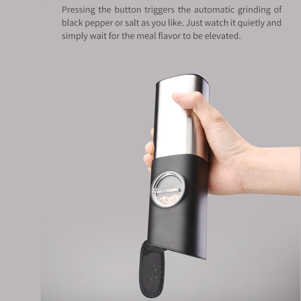 Rechargeable Electric Salt and Pepper Grinder Sets with Charging Base, Stainless Steel Pepper Grinder with Rechargeable Batteries, Salt Grinder with Adjustable Coarseness