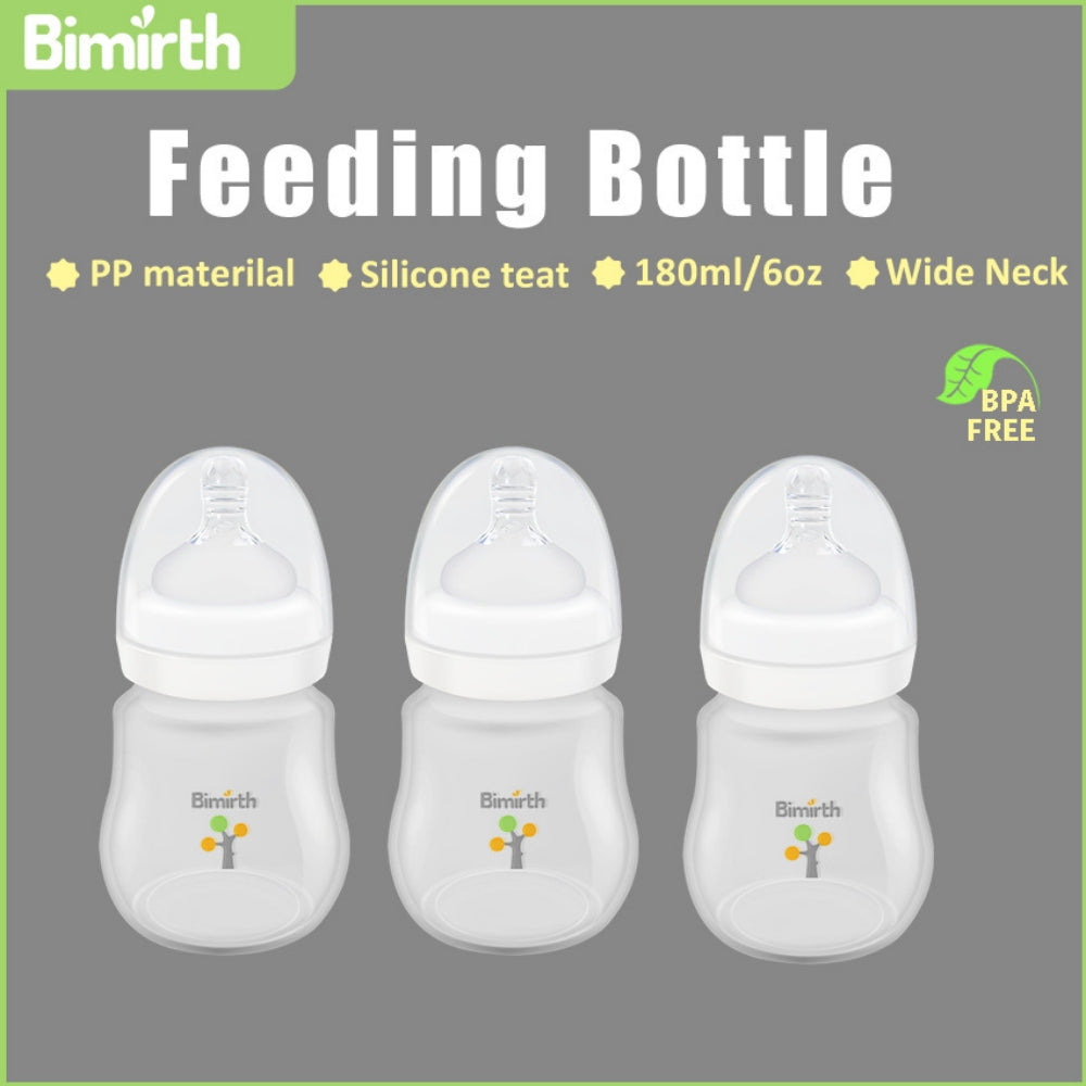 Baby Bottles for Breastfeeding Babies, Anti-Colic Bottle , 6oz, 3 Pack, Newborn 0+ Months