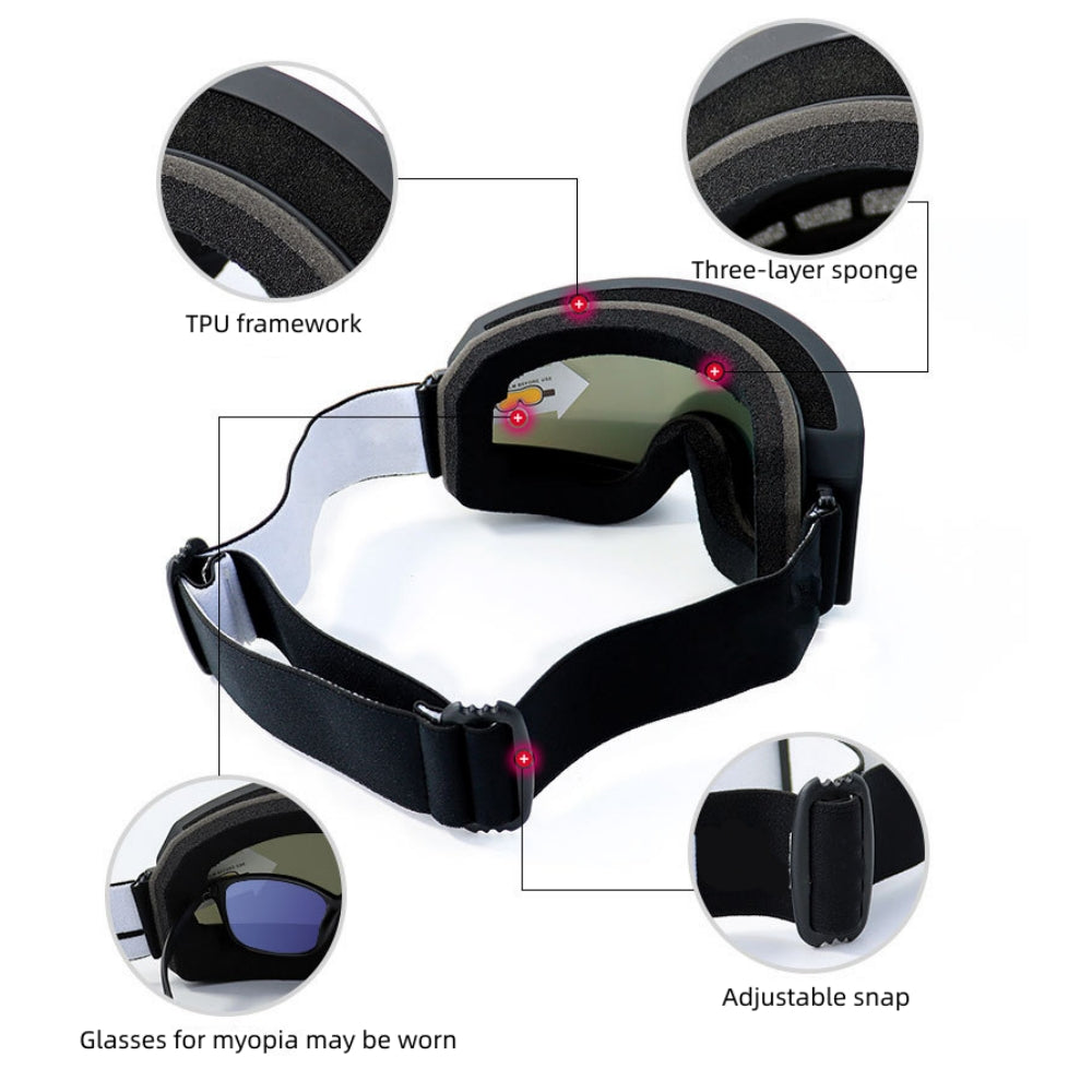 Anti Fog Ski Goggles,100% UV Protection Ski Snowboard Goggles UV Protection Anti Fog Snow Goggles for Men Women Youth