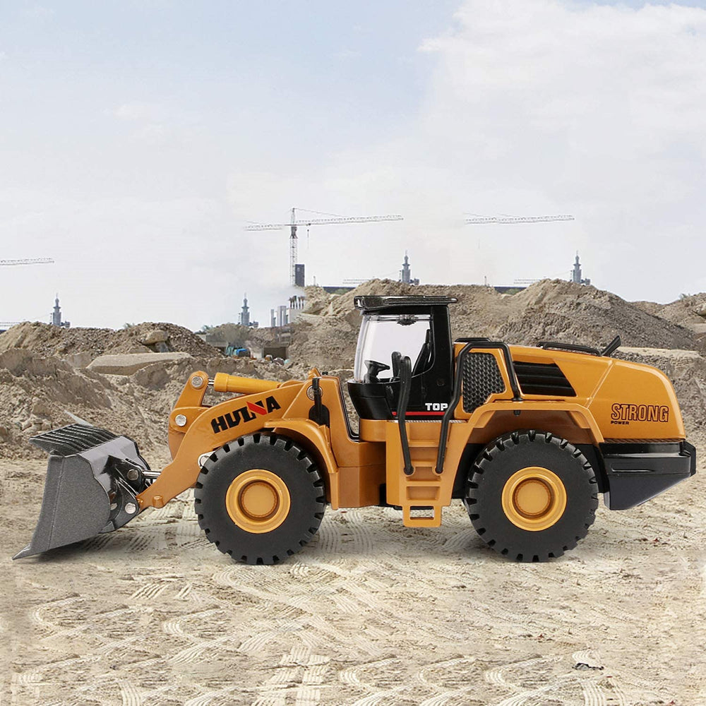 1/50 Scale Alloy Construction Bulldozer Toys, Metal Construction Vehicles Loader Machine Model Toy for Kids 6+
