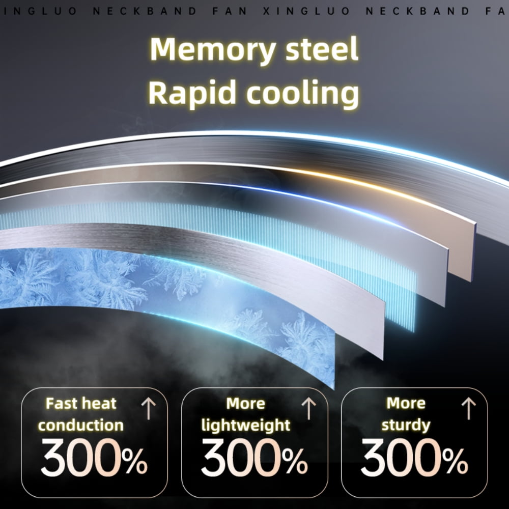 Baprem Portable Neck Fan Rechargeable Cooling Fan Hands-Free Personal Fan with 5 Speeds for Men Women Girls Boys
