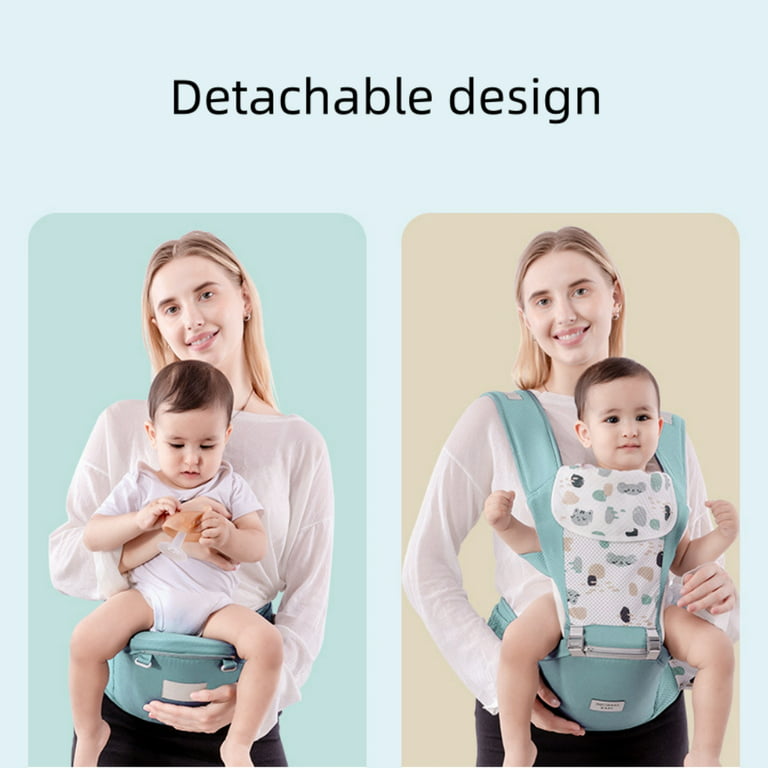 Baby Carrier 6-in-1 Ergonomic Infant Carrier, Soft Baby Holder Carrier with Hip Seat & Hood for Newborn Dad Mom, Front and Hip Carrier, Green