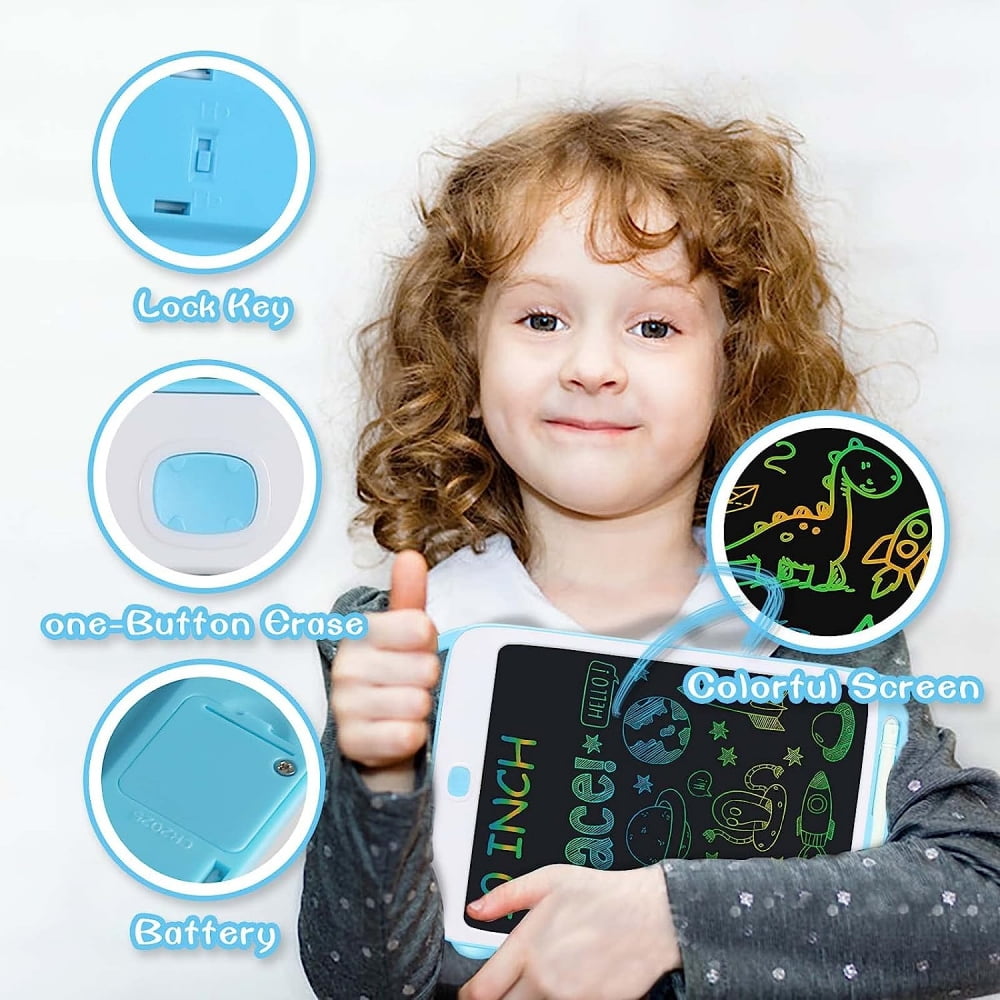 LCD Writing Tablet 10 Inch , Etch a Sketch Writing Board for Kids, Drawing Board Educational and Learning Toys Drawing Pad, Doodle Board Gifts for Kids and Adults, Blue