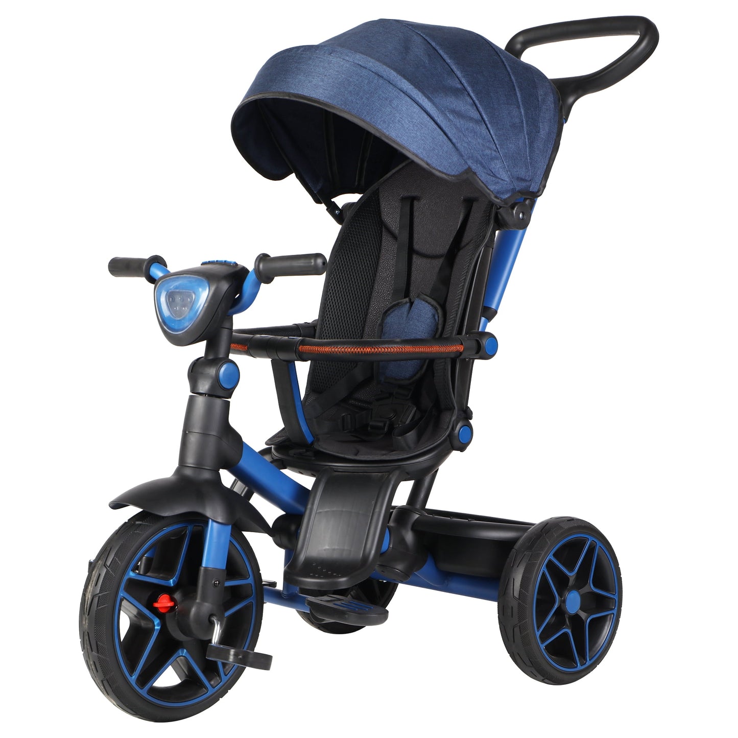 6-In-1 Kids Tricycle Baby Stroller with 360° Rotating Seat, Toddler Trike for 18M to 6Y Boys Girls, Gray