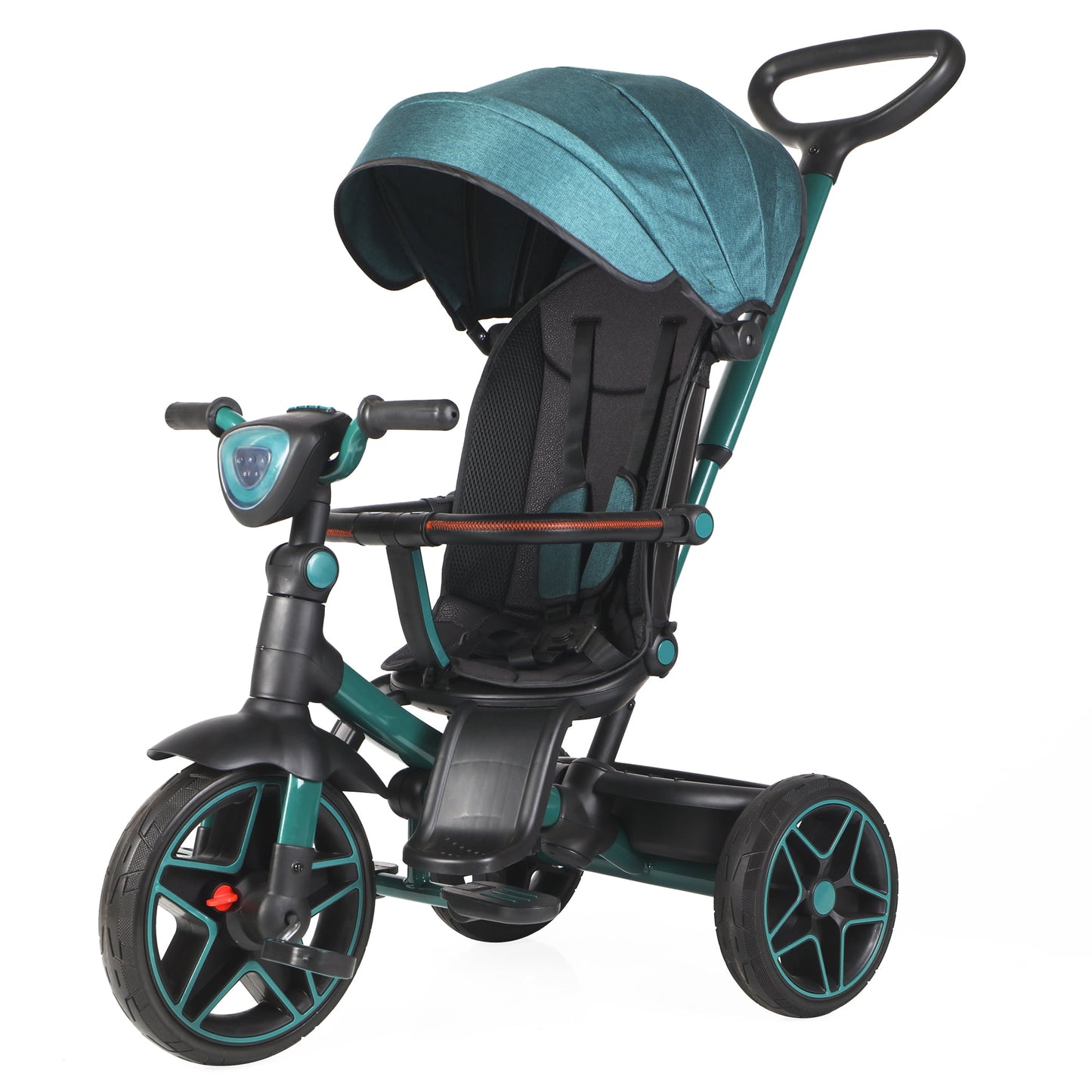 6-In-1 Kids Tricycle Baby Stroller with 360° Rotating Seat, Toddler Trike for 18M to 6Y Boys Girls, Gray