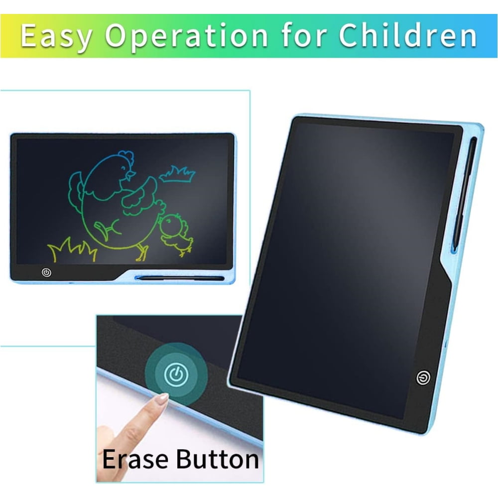 16 inch LCD Writing Tablet for Kids, USB Rechargeable, Reusable Doodle Board Writing Pad, Electronic Drawing Pads Educational Learning Toys for Boys Girls, Blue