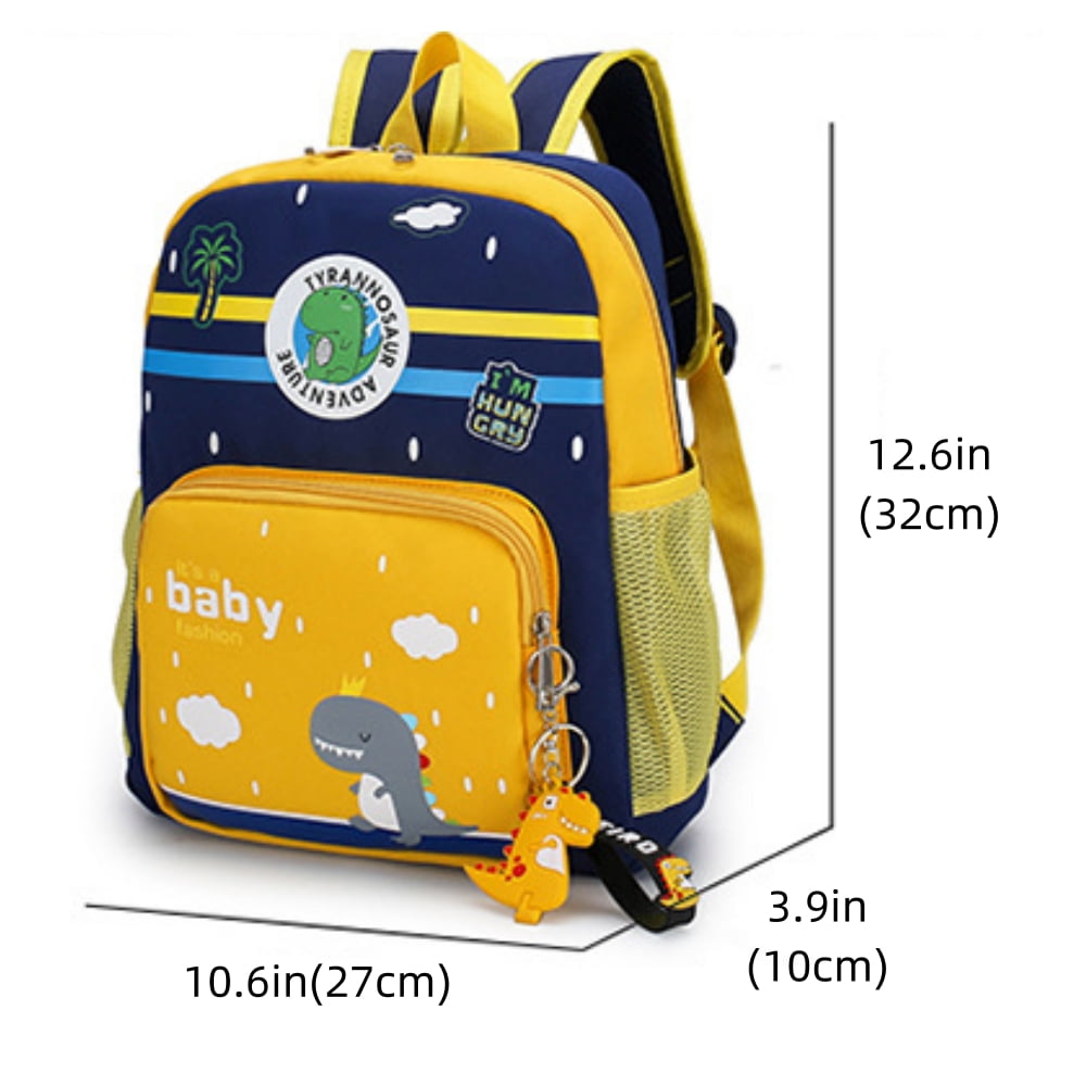Kids Backpack for Boys Girls, Cute Dinosaur Toddler Backpack for Preschool Kindergarten Elementary, Yellow