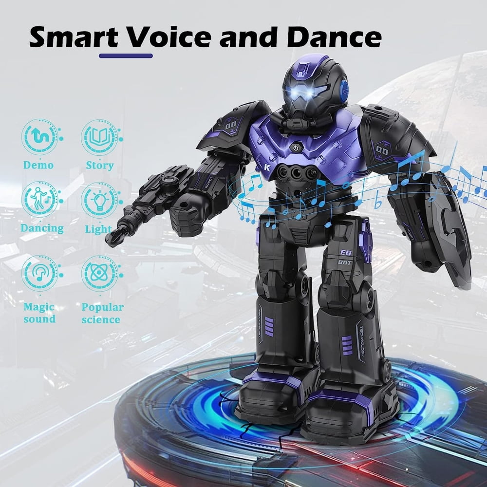 RC Robot Toys for Kid, Gesture Sensing Remote Control Rechargeable Intelligent Programmable Robot , Dancing, Singing ,Educational Learning for Boys Ages 7-14 Christmas Birthday Gifts