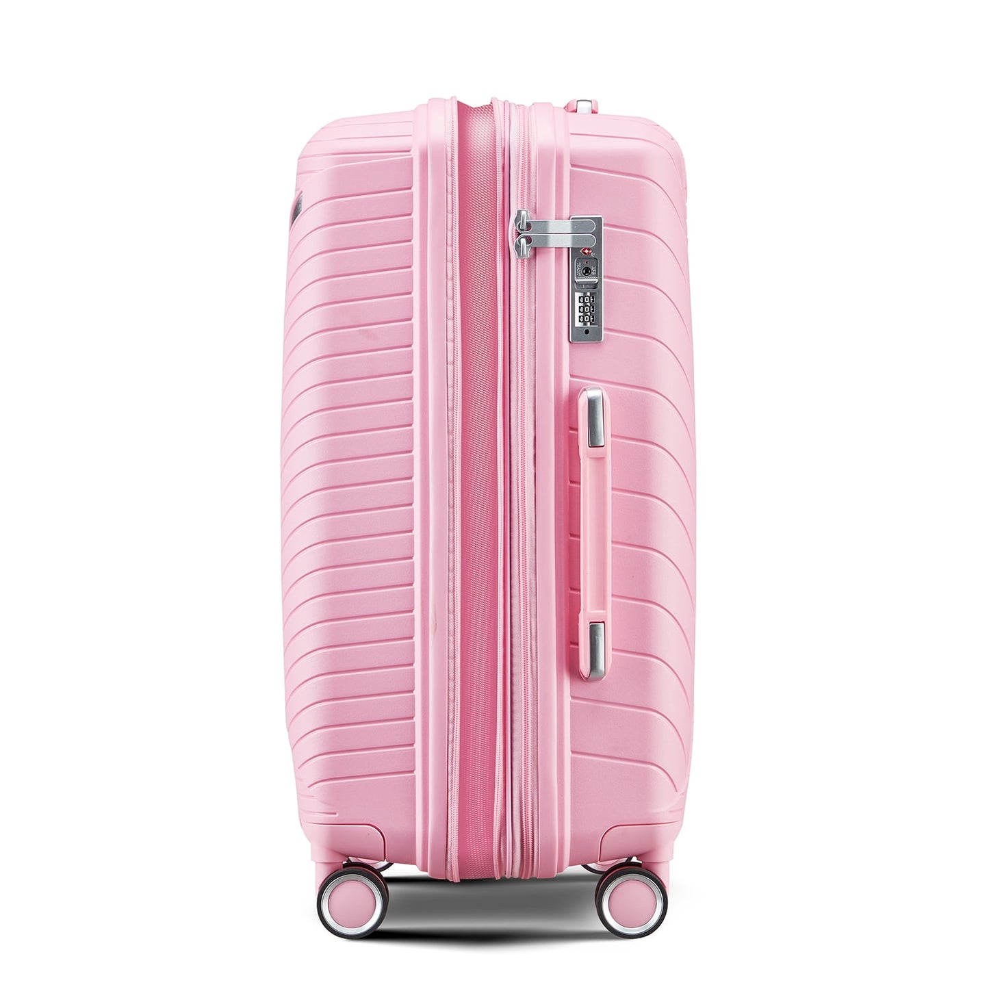 Luggage Sets 3 Pieces Expandable Suitcase Set PP Hardshell Travel Luggage with TSA Lock Spinner Wheels, Pink