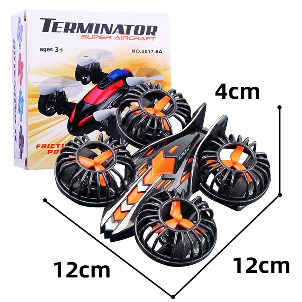 4 Propellers Inertia Four-axis Friction Powered Car Model Vehicle Aircraft , Inertia Car Friction Powered Car Toys Push and Go Toy Cars for Kids Powered Toys