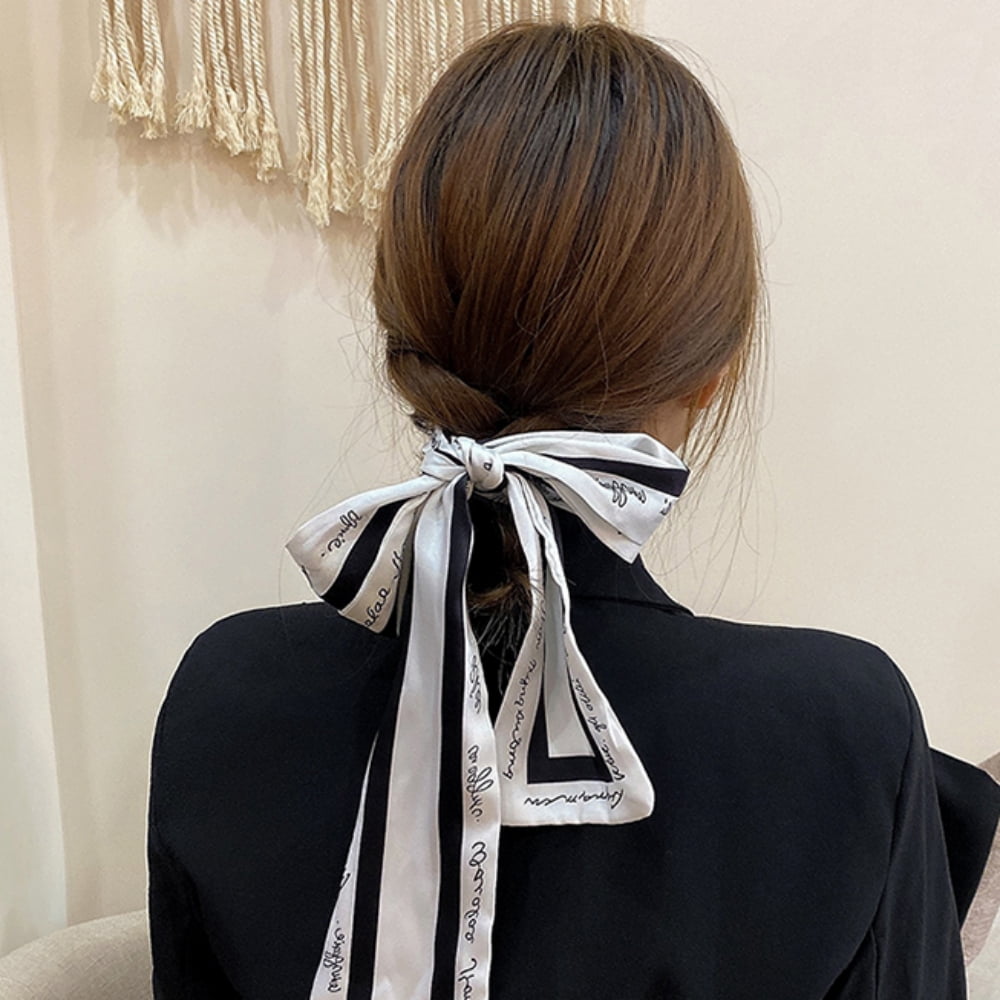 Retro small silk scarf Headbands for Women, Satin Silk Scarf Women Breathable Lightweight Hair Scrunchie, Hair Band 5pcs