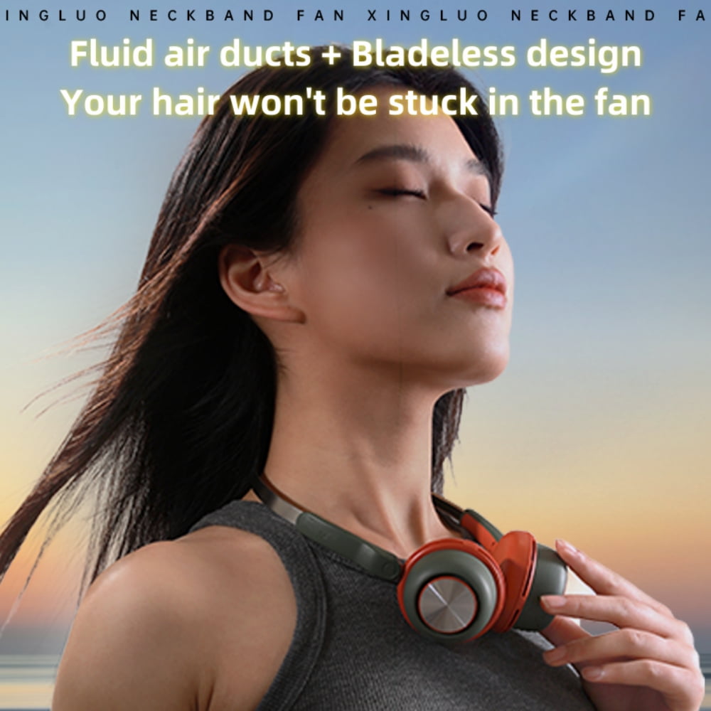 Baprem Portable Neck Fan Rechargeable Cooling Fan Hands-Free Personal Fan with 5 Speeds for Men Women Girls Boys