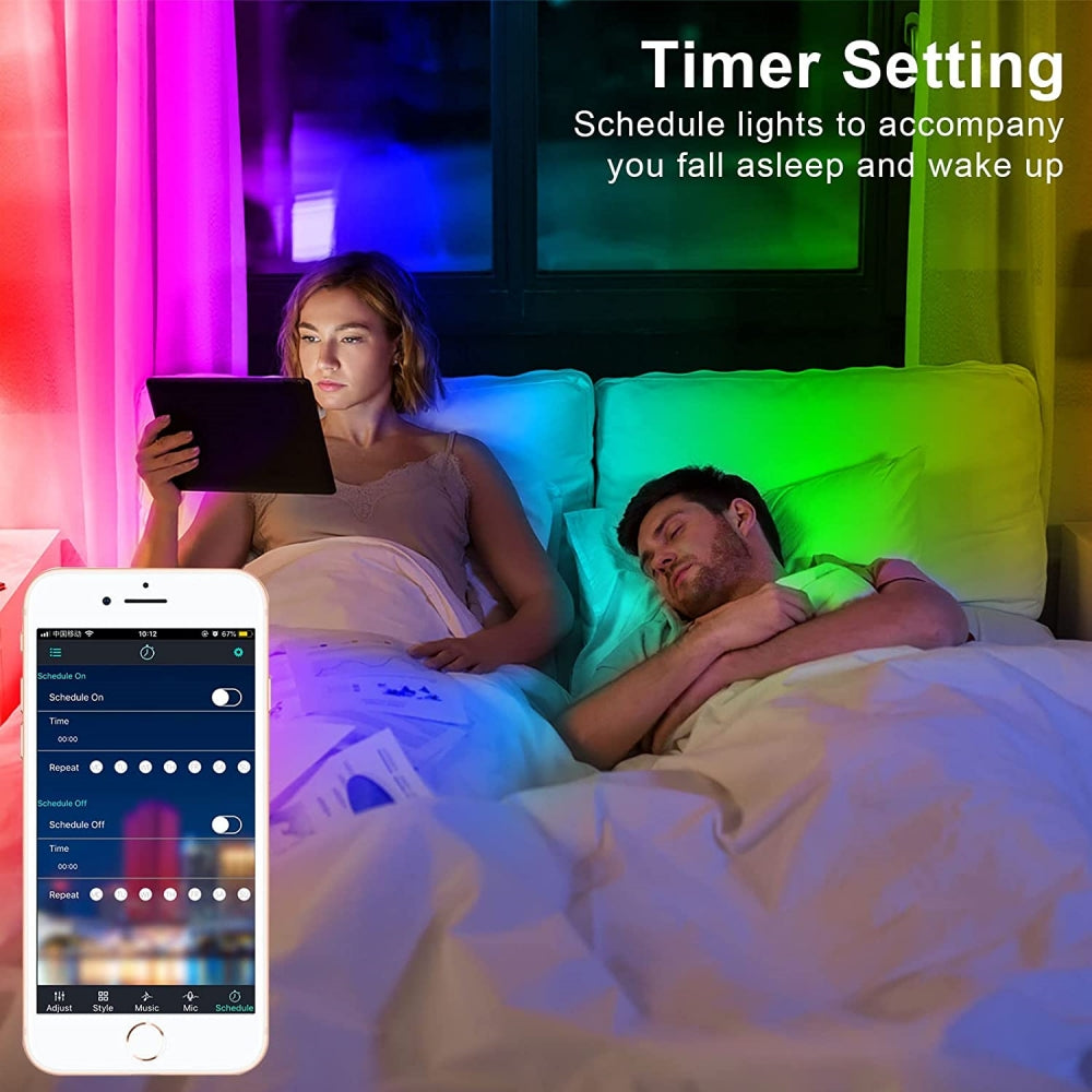 32.8ft LED Strip Lights, IP65 Waterproof Music Sync RGB Strip Lights with App & Remote Control for Bedroom, Kitchen, Party, 100 LEDs
