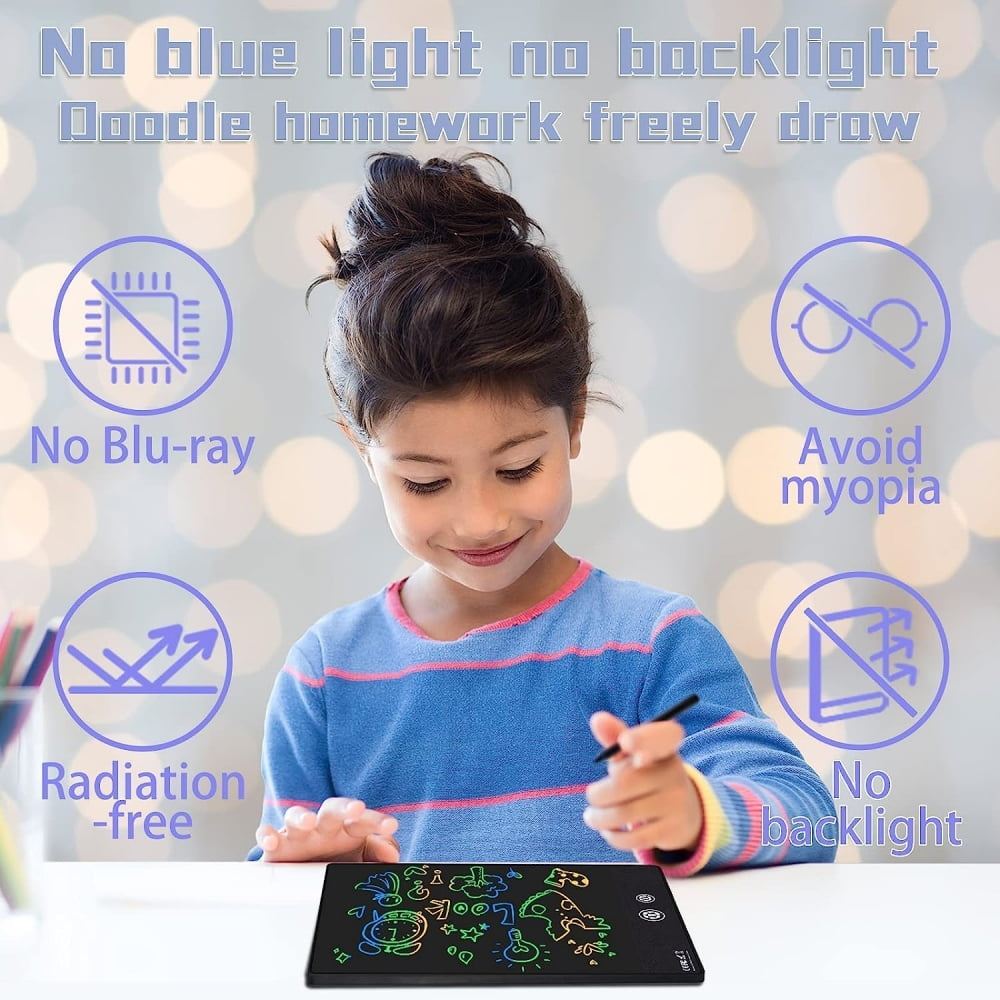 9.5+8.5inch Double-Sided LCD Writing Tablet Full Screen Drawing Tablet Doodle Board, Colorful Handwriting Pad for Kids Adults Office Home Learning Toy Gifts