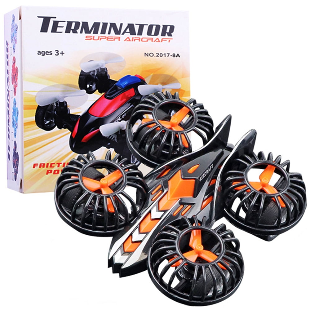 4 Propellers Inertia Four-axis Friction Powered Car Model Vehicle Aircraft , Inertia Car Friction Powered Car Toys Push and Go Toy Cars for Kids Powered Toys