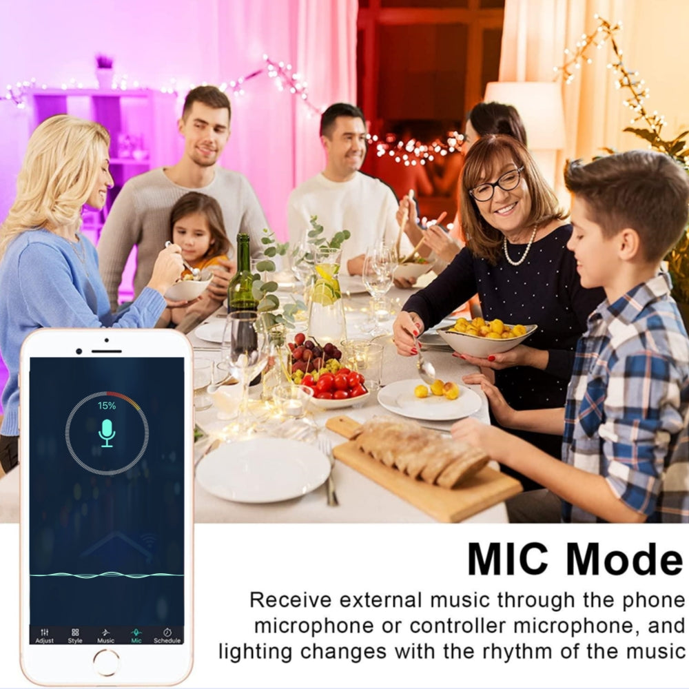 32.8ft LED Strip Lights, IP65 Waterproof Music Sync RGB Strip Lights with App & Remote Control for Bedroom, Kitchen, Party, 100 LEDs