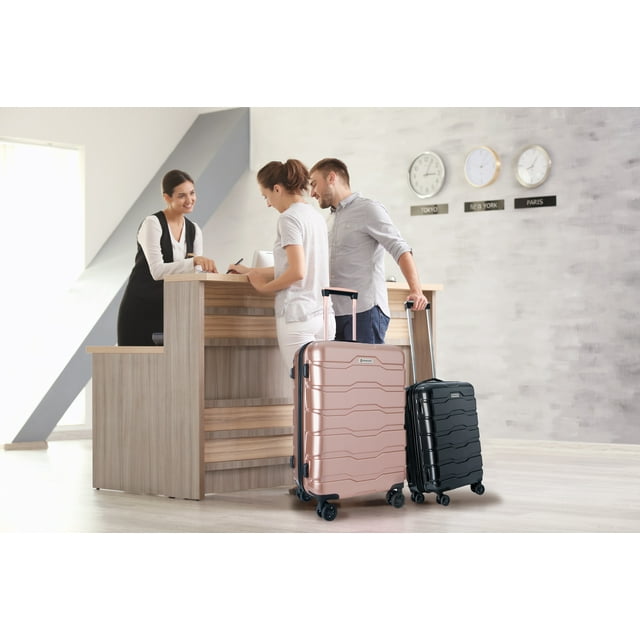 Luggage Sets Clearance 3 Piece Hardshell Traveling Luggage Lightweight Durable Suitcase Sets with Spinner Wheels and TSA Lock, 20/24/28, Black