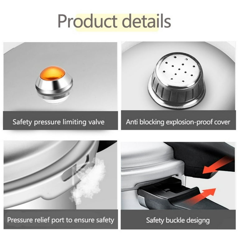Tyethy Aluminum Pressure Cooker Nonstick 9L Pressure Canner with One-Hand Operating Safty Lid, Explosion-Proof Fast Cooking Pressure Cooker Cookware