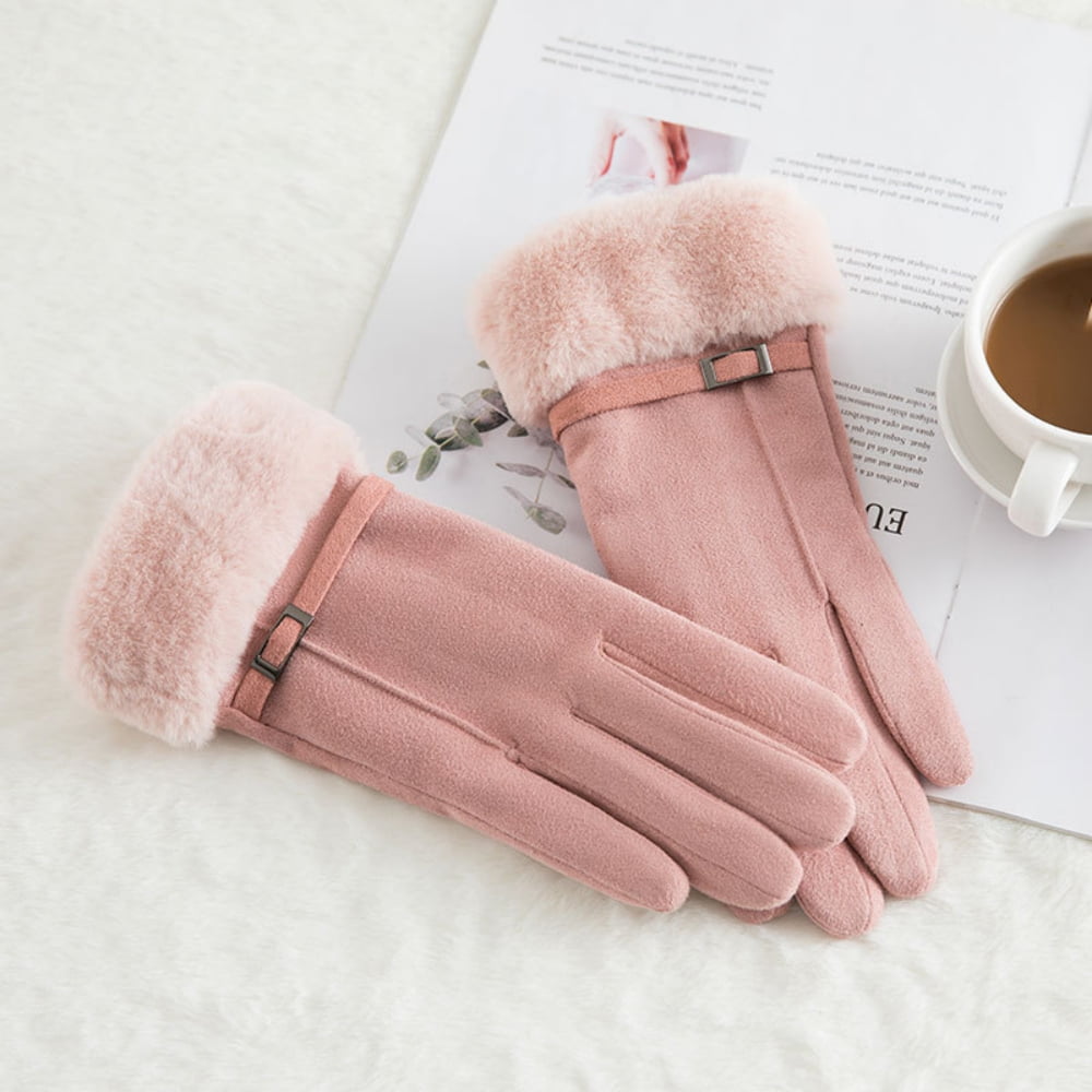 Winter Gloves for Women - Cold Weather Warm Ladies Ski Snow Touch Screen Texting Gloves for Running Driving Cycling, One Size Fits Most, Pink