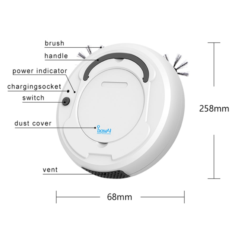 Robot Vacuum Cleaner，1800Pa Strong Suction Power, 100 Minute Runtime for Pet Hair, Hard Floors and Carpets.