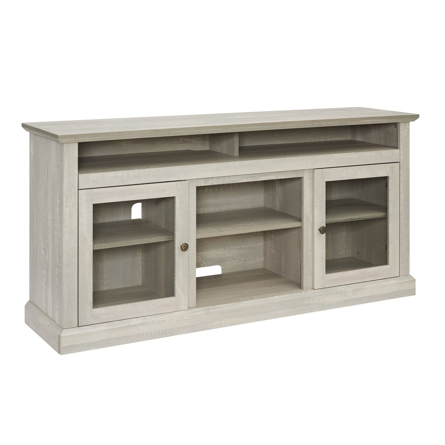 Contemporary TV Media Stand Modern Entertainment Console for TV Up to 65" with Open and Closed Storage Space, Stone Gray, 60"W*15.75"D*29"H